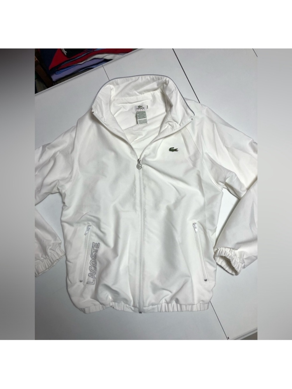 Lacoste preppy white jacket